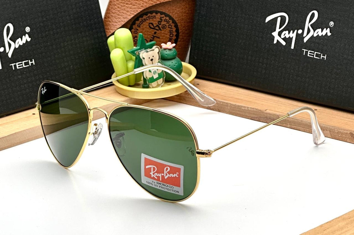 RB Aviator Classic Gold G-15 UV-400 Sunglasses