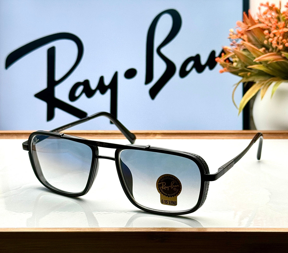 RB 4413 Black BLUE DC GLASS LENS