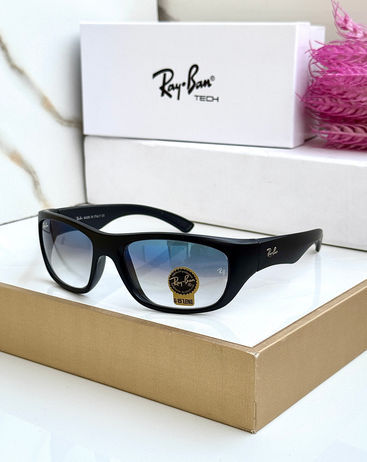 RB 4177 BLACK BLUE DC UV-400 SUNGLASSES