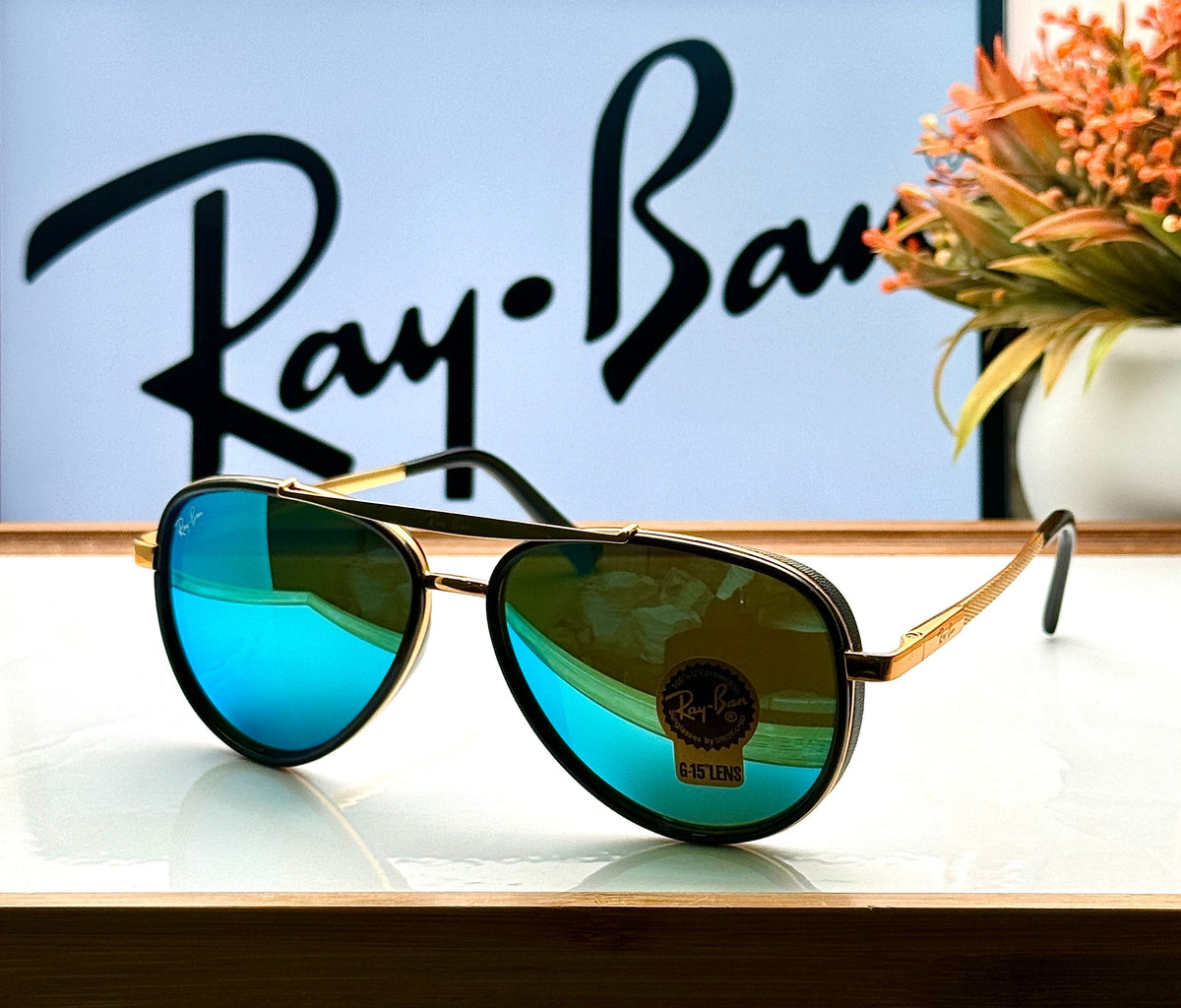 RB 4414 GOLD AQUA UV-400 SUNGLASSES