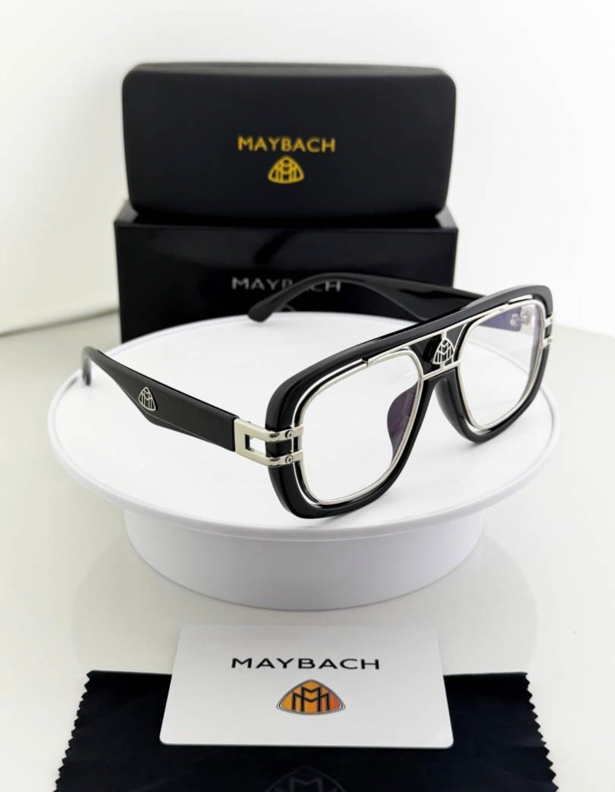 MAY-BACH 7339 SILVER BLACK TRANSPERANT MENS UV-400 SUNGLASSES