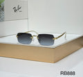 RB Full Rim Luxurious Golden Black Double Shade UV-400 Unisex Fashion Sunglasses